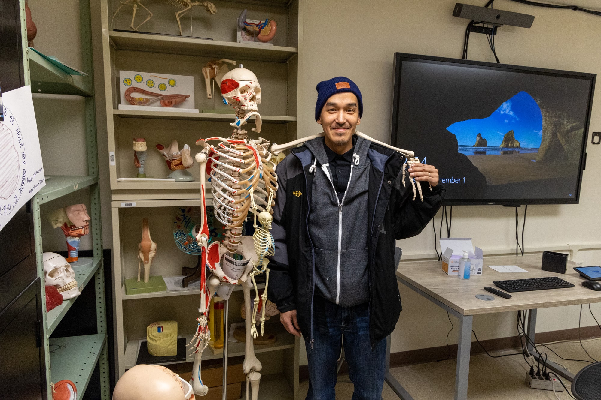 Jeremy Kasak with Skeleton