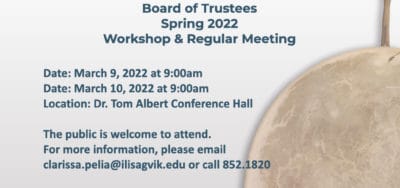 Board of Trustees meeting info